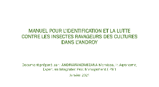Ressource : Manuel Identification Insectes Ravageurs dans l'Androy (1)