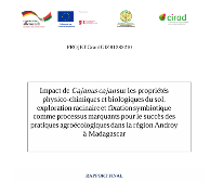 Ressource : Impact de Cajanus cajan sur les propriétés  physico-chimiques et biologiques du sol,  exploration racinaire et fixation symbiotique  comme processus marquants pour le succès des  pratiques agroécologiques dans la région Androy  à Madagascar